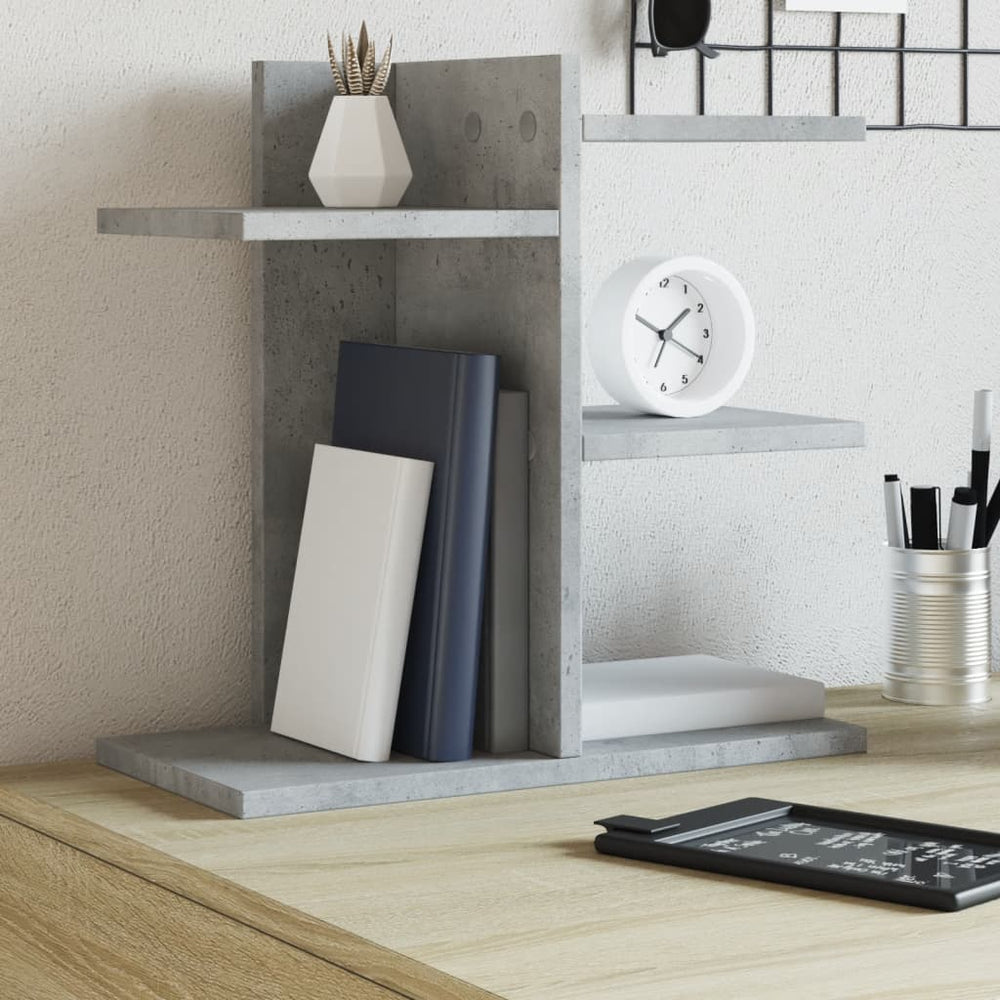 Schreibtisch-Organizer Betongrau Holz