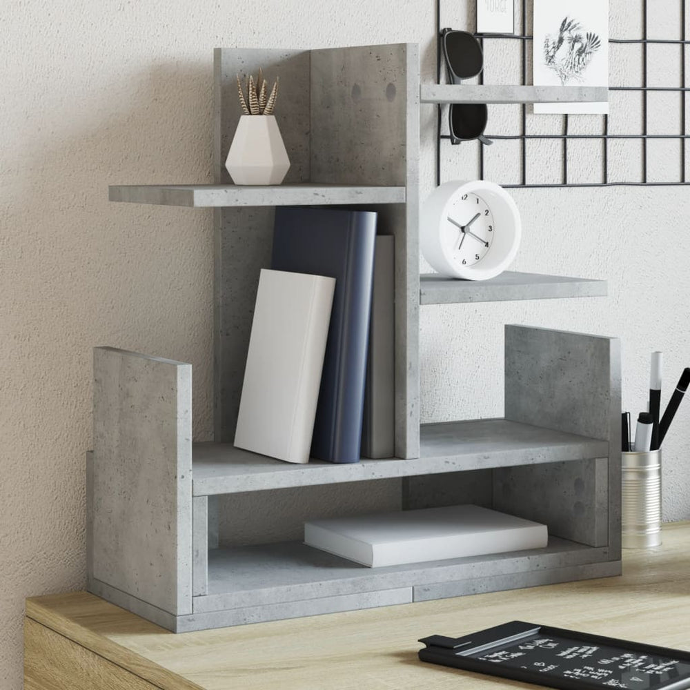 Schreibtisch-Organizer Betongrau Holz