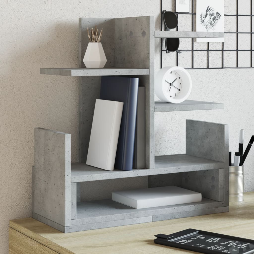 Schreibtisch-Organizer Betongrau Holz