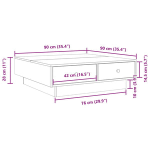 Weißer Couchtisch 90x90 cm