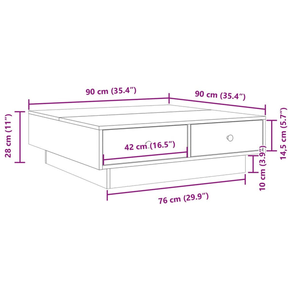 Weißer Couchtisch 90x90 cm