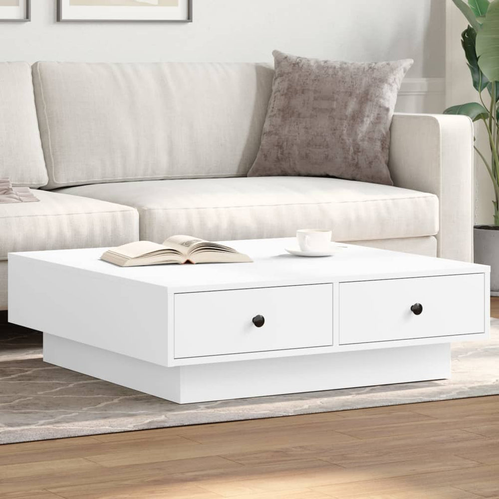 vidaXL Table basse Blanc 90x90x28 cm Bois d'ingénierie