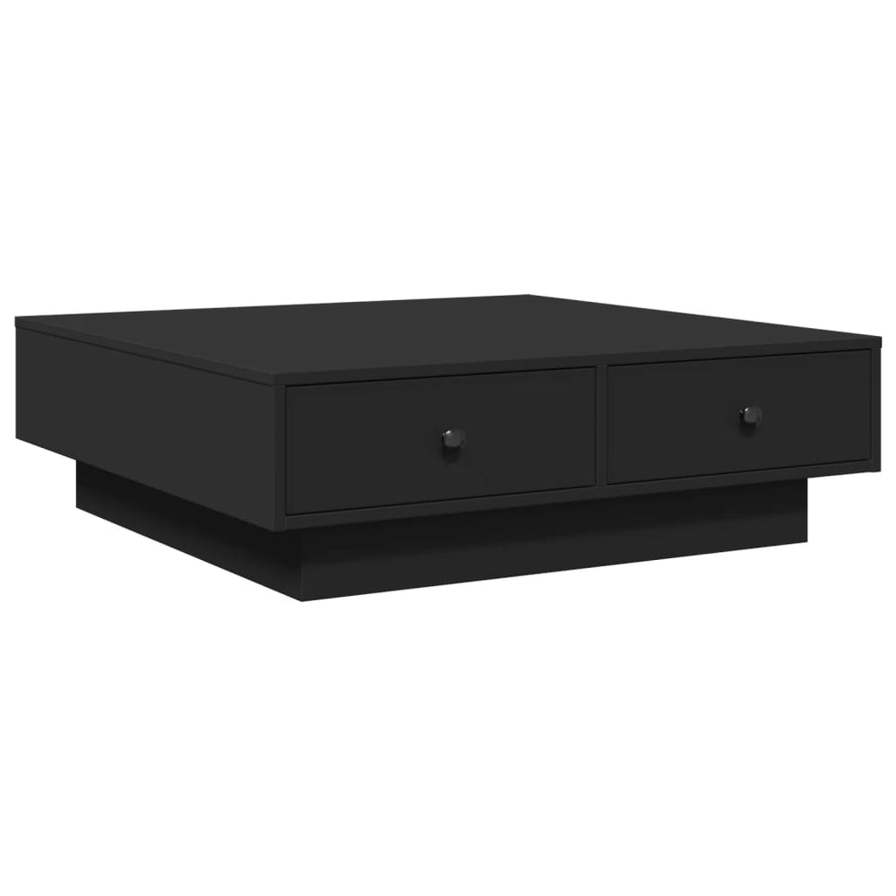 vidaXL Table basse noire 90x90x28 cm en bois d'ingénierie