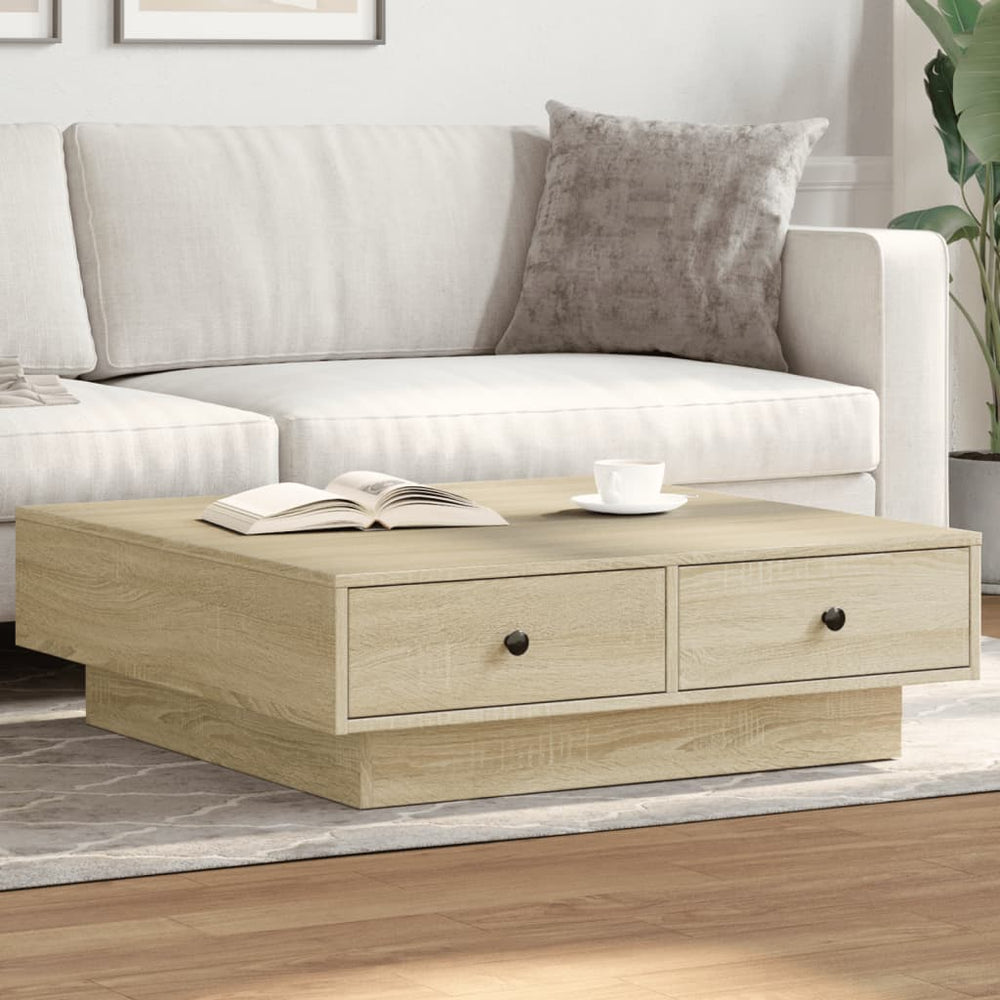 vidaXL Table basse chêne Sonoma 90x90x28 cm bois d'ingénierie