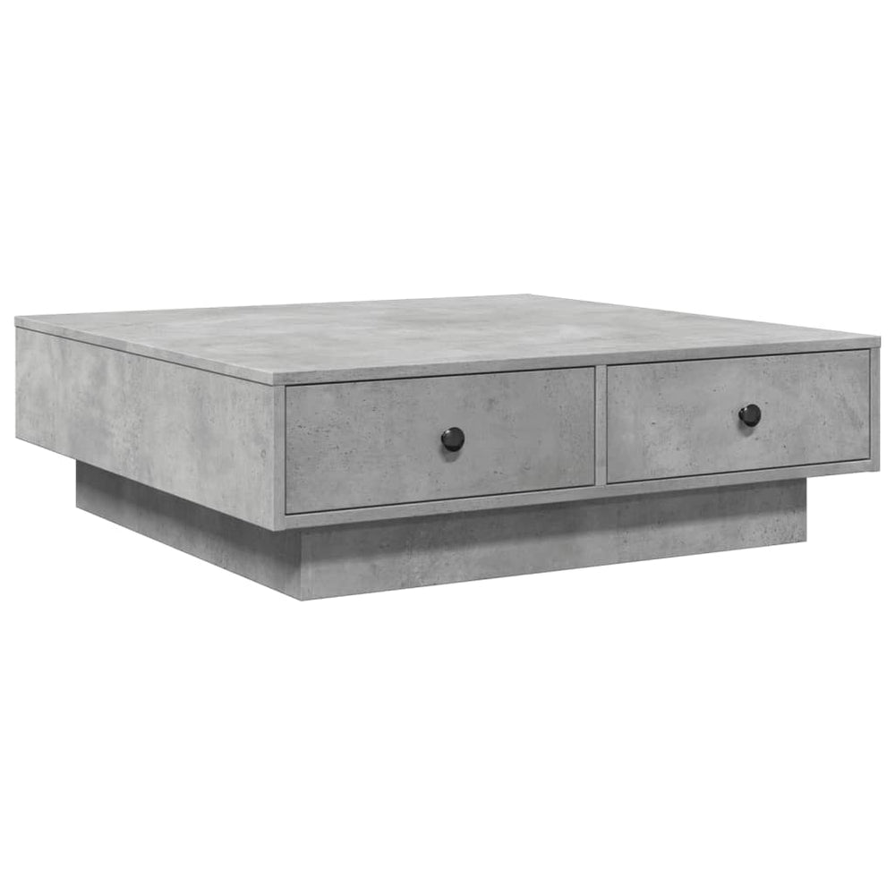 vidaXL Table basse gris béton 90x90x28 cm en bois d'ingénierie