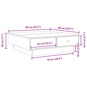 Couchtisch Grau Sonoma 90x90 cm