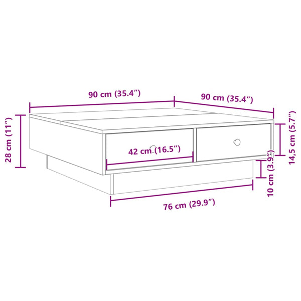 Couchtisch Grau Sonoma 90x90 cm
