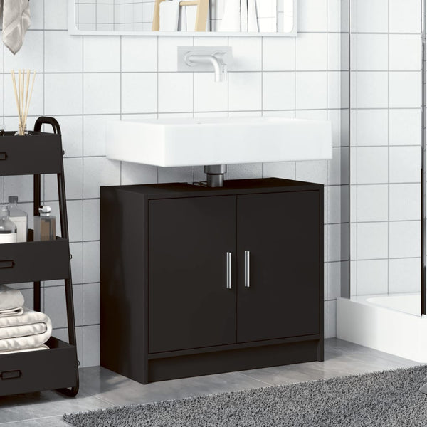 Waschbeckenunterschrank Schwarz 63x29x55 cm