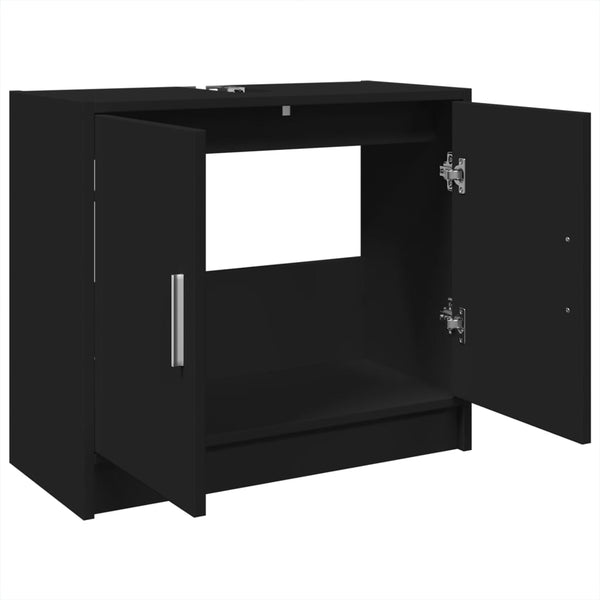 Waschbeckenunterschrank Schwarz 63x29x55 cm