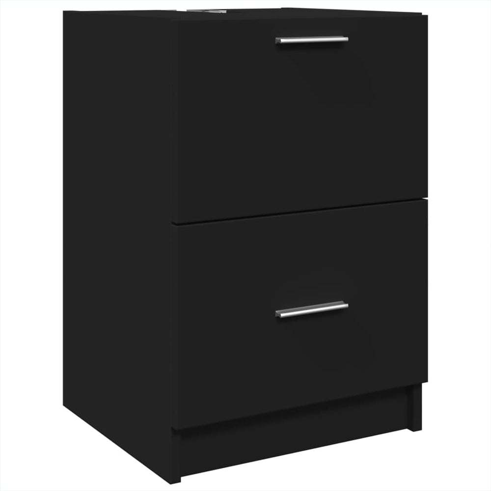 vidaXL Meuble sous-lavabo noir 40x37x59 cm Bois d'ingénierie