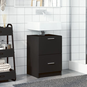 Waschbeckenunterschrank Schwarz 40x37x59 cm