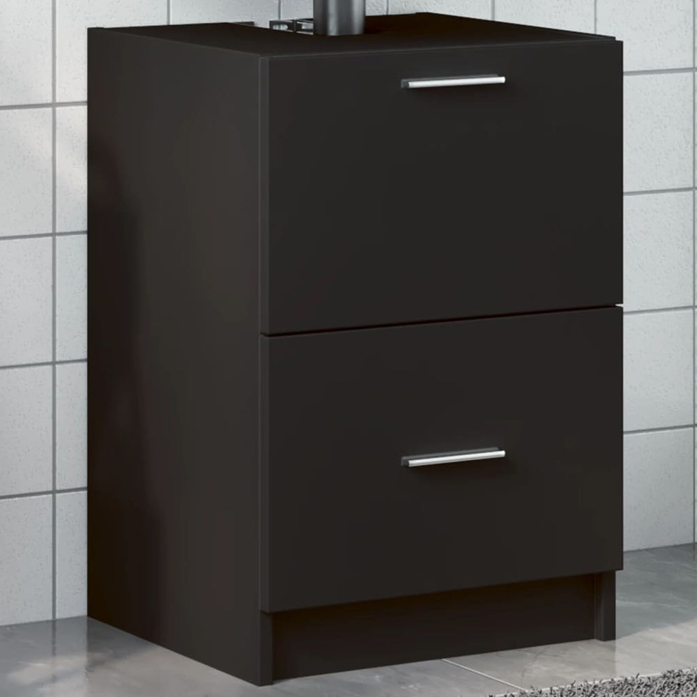vidaXL Meuble sous-lavabo noir 40x37x59 cm Bois d'ingénierie