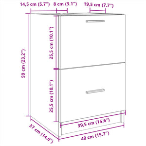 Waschbeckenunterschrank Sonoma-Eiche 40 cm