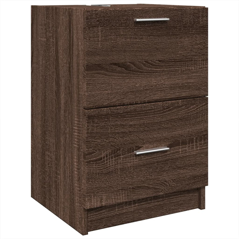 vidaXL Meuble sous-lavabo marron aspect chêne 40x37x59 cm