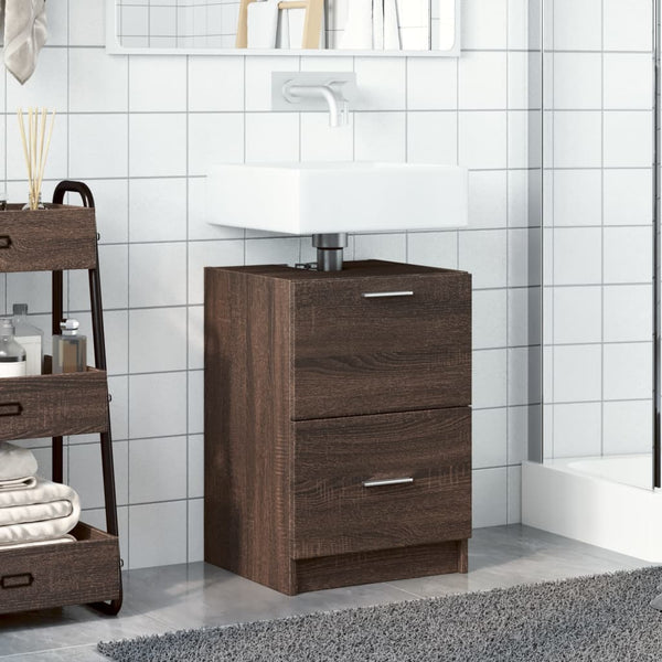 Waschbeckenunterschrank Braun Eichenoptik 40 cm