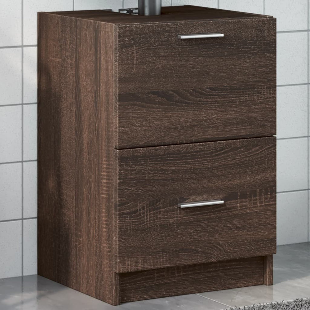 vidaXL Meuble sous-lavabo marron aspect chêne 40x37x59 cm