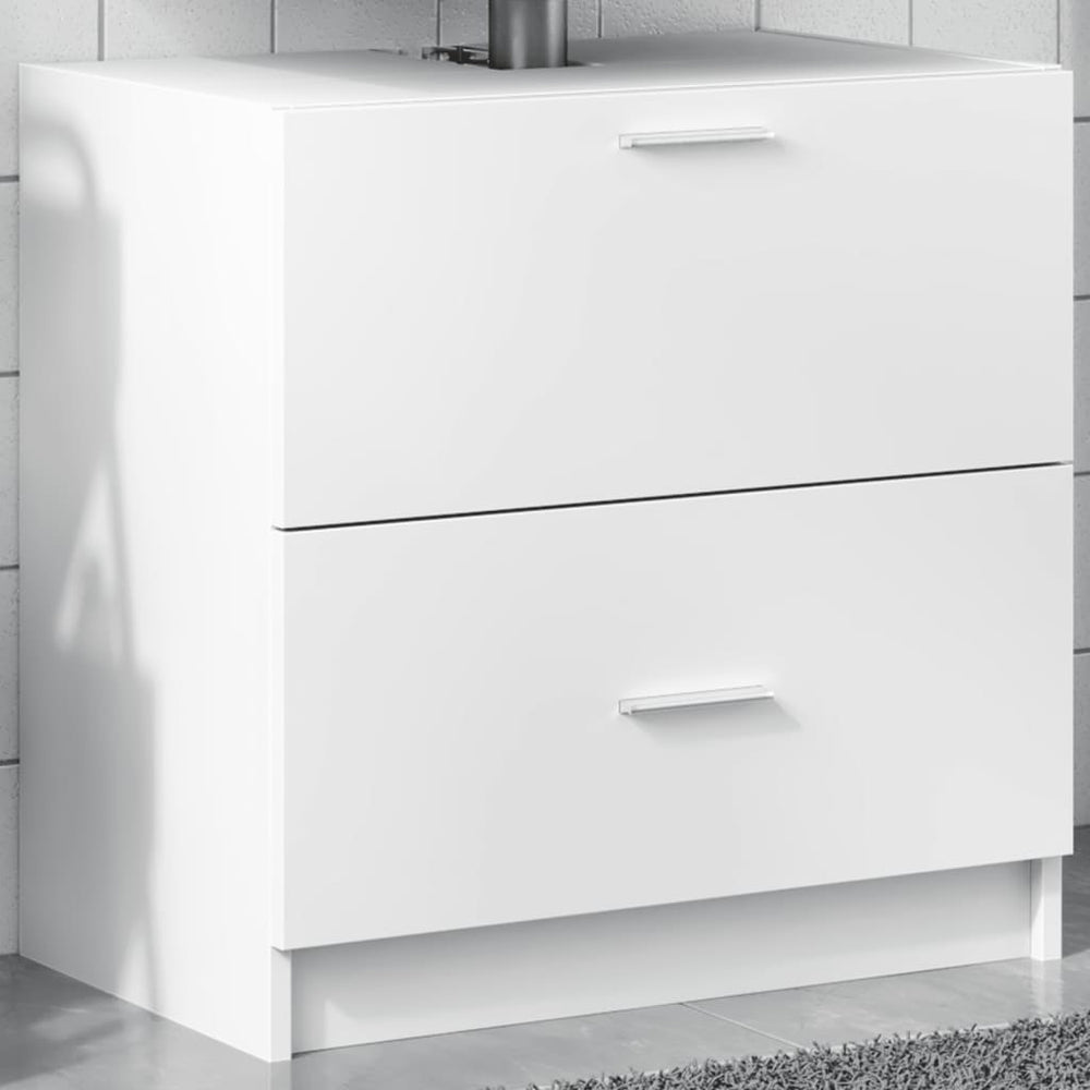 Meuble sous-lavabo vidaXL blanc 59x37x59 cm en bois d'ingénierie