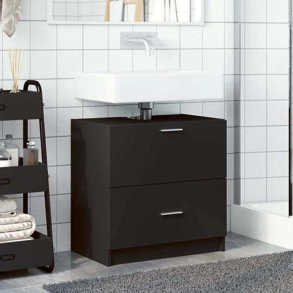 Schwarzer Waschbeckenunterschrank 59 cm