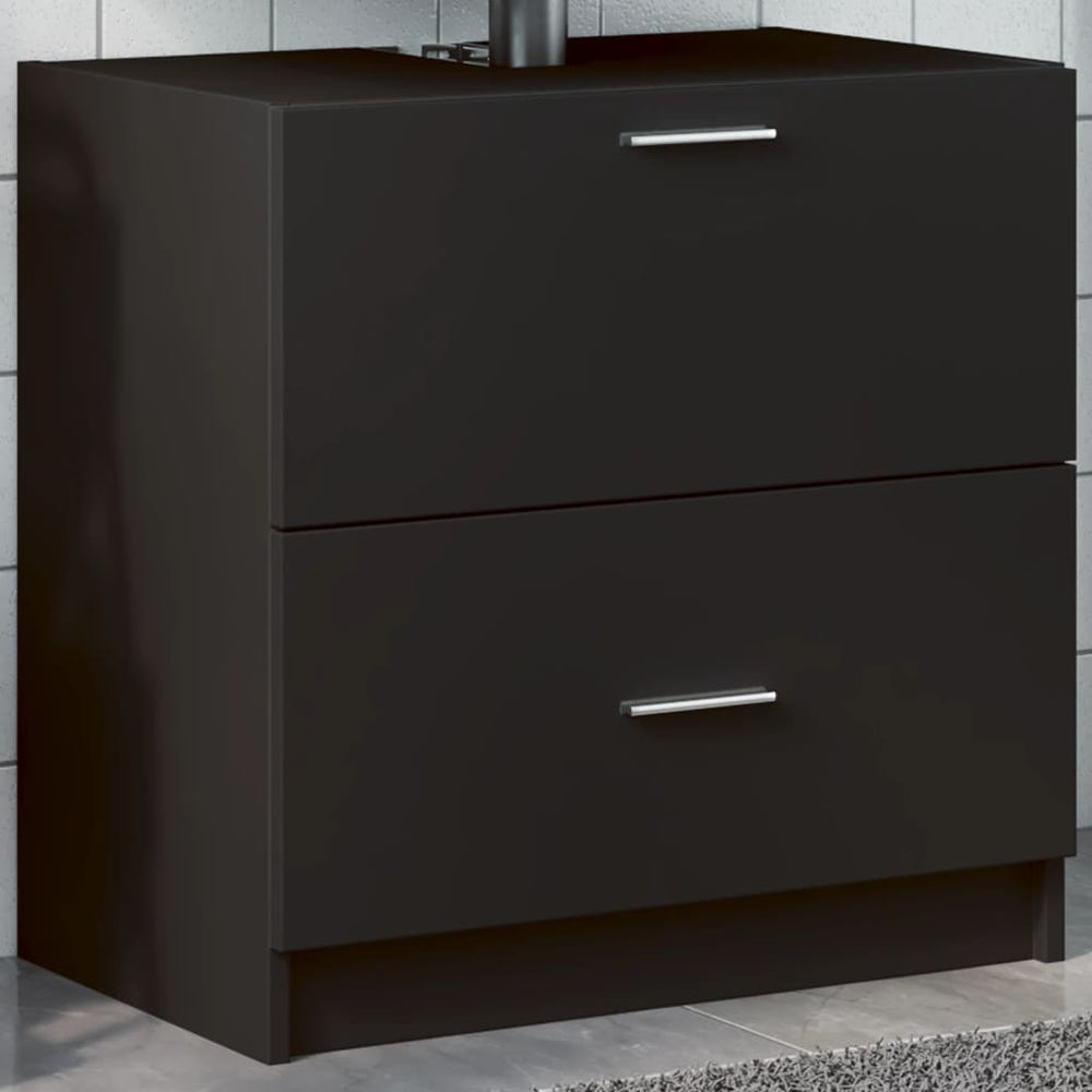 Schwarzer Waschbeckenunterschrank 59 cm