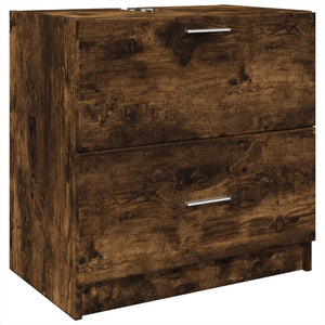 vidaXL Bathroom Sink Cabinet Smoked Oak 59x37x59 cm Engineered Wood