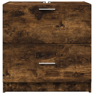 vidaXL Bathroom Sink Cabinet Smoked Oak 59x37x59 cm Engineered Wood