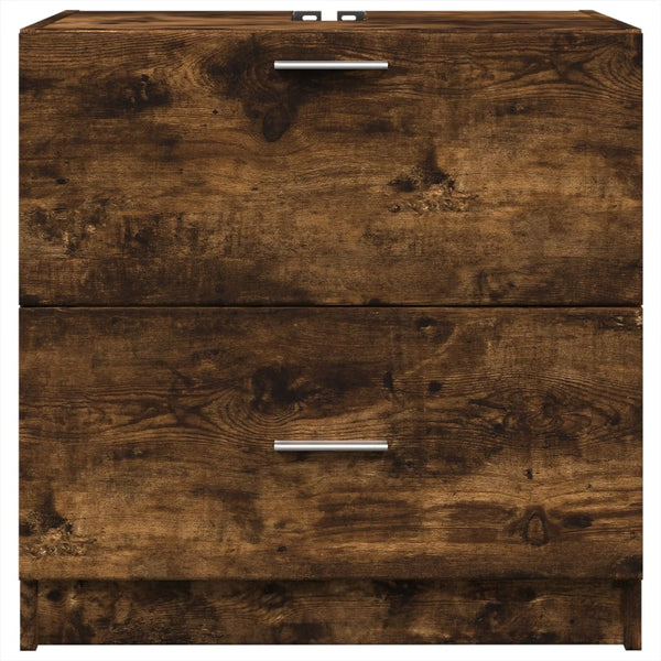 vidaXL Bathroom Sink Cabinet Smoked Oak 59x37x59 cm Engineered Wood