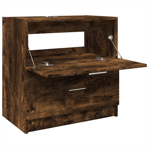 vidaXL Bathroom Sink Cabinet Smoked Oak 59x37x59 cm Engineered Wood