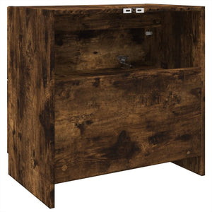 vidaXL Bathroom Sink Cabinet Smoked Oak 59x37x59 cm Engineered Wood