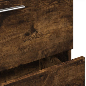 vidaXL Bathroom Sink Cabinet Smoked Oak 59x37x59 cm Engineered Wood