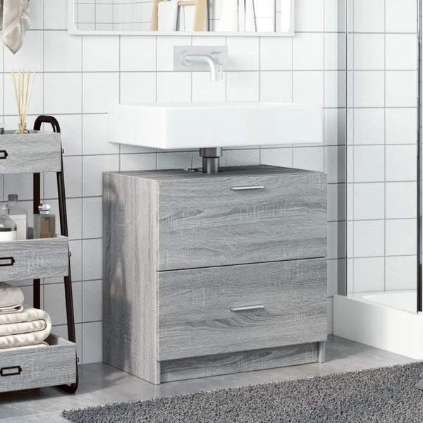 Waschbeckenunterschrank Grau Sonoma 59 cm
