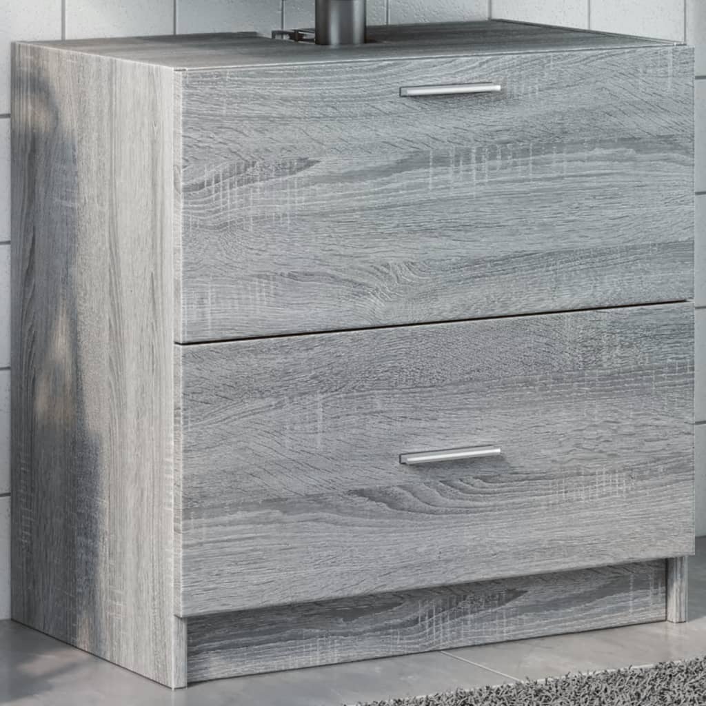 Waschbeckenunterschrank Grau Sonoma 59 cm
