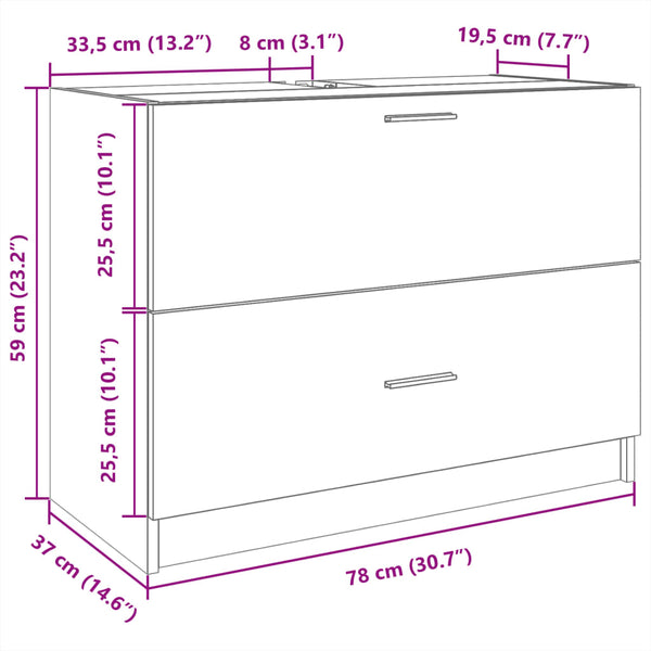 Waschbeckenunterschrank Weiß 78x37x59cm