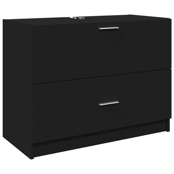 Schwarzer Waschbeckenunterschrank 78 cm