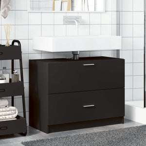 Schwarzer Waschbeckenunterschrank 78 cm