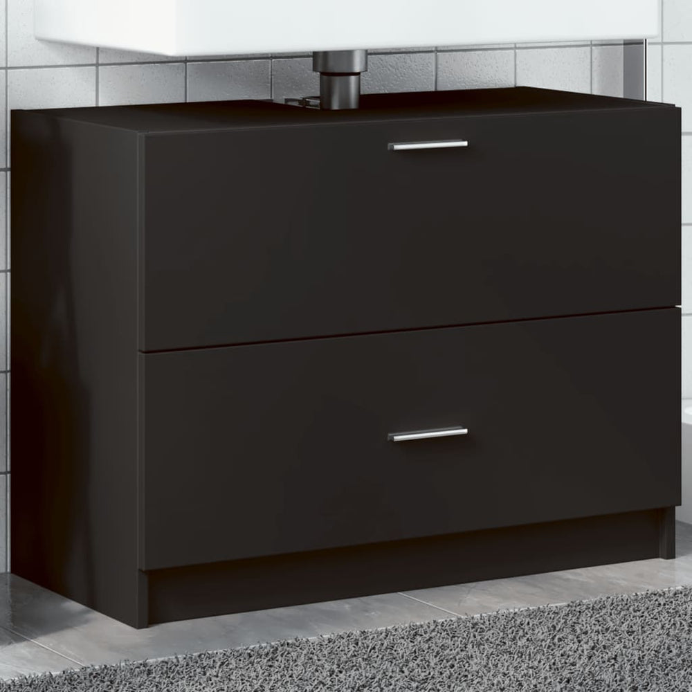 Schwarzer Waschbeckenunterschrank 78 cm