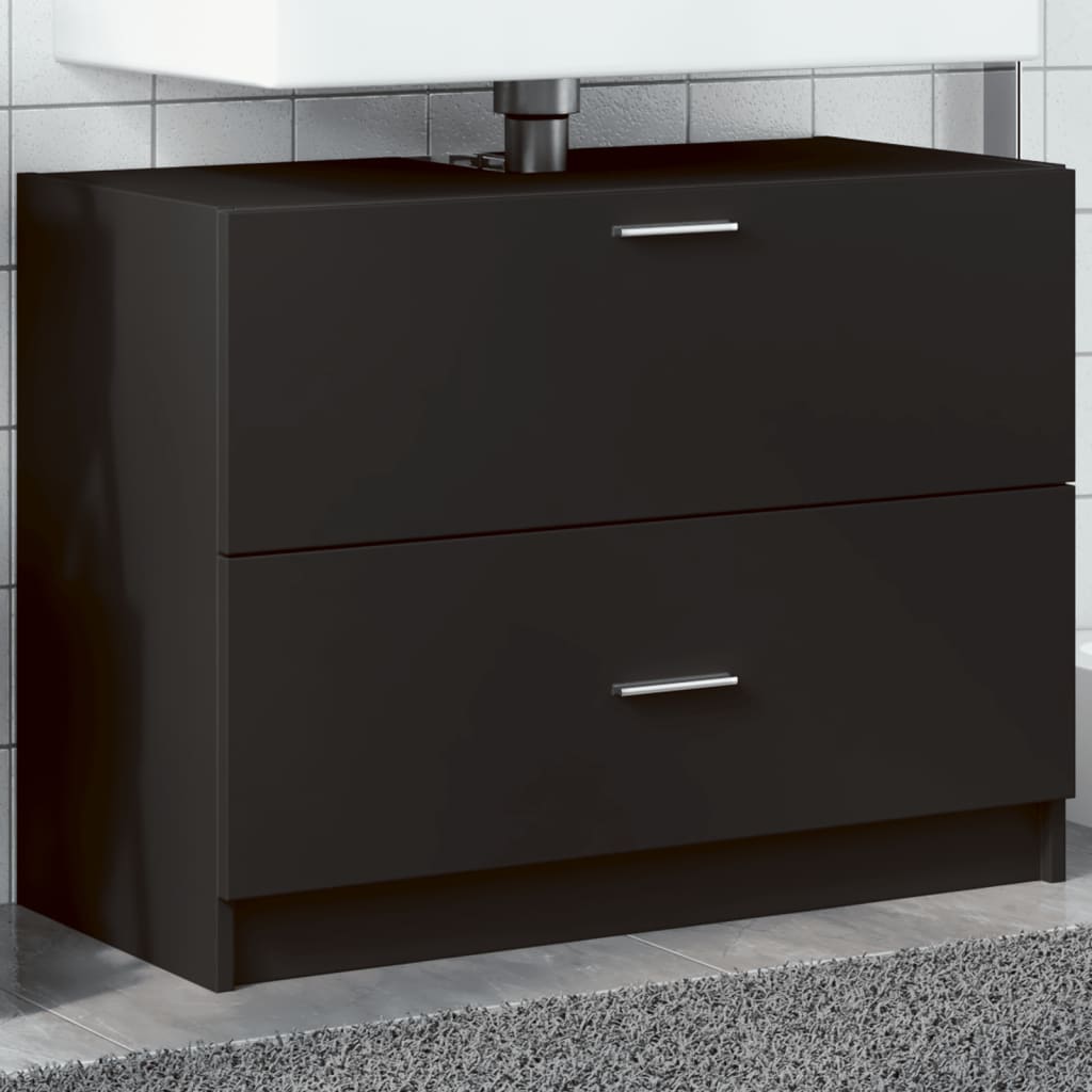 Schwarzer Waschbeckenunterschrank 78 cm