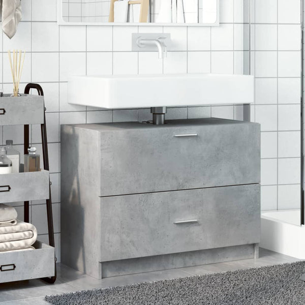 Betongrauer Waschbeckenunterschrank 78 cm