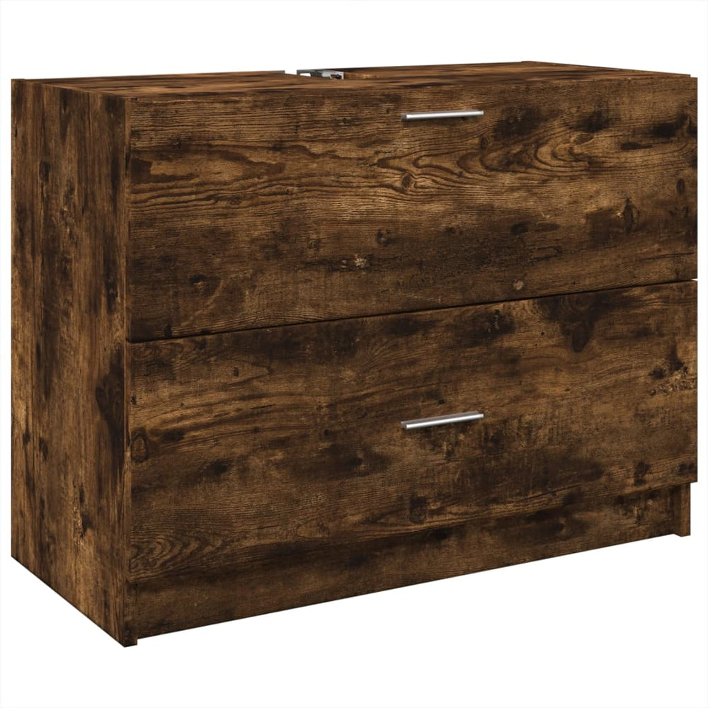 Waschbeckenunterschrank Räuchereiche 78x37x59 cm