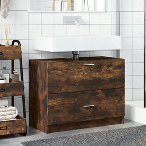 Waschbeckenunterschrank Räuchereiche 78x37x59 cm