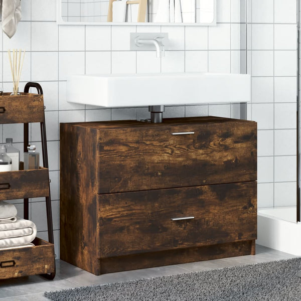 Waschbeckenunterschrank Räuchereiche 78x37x59 cm