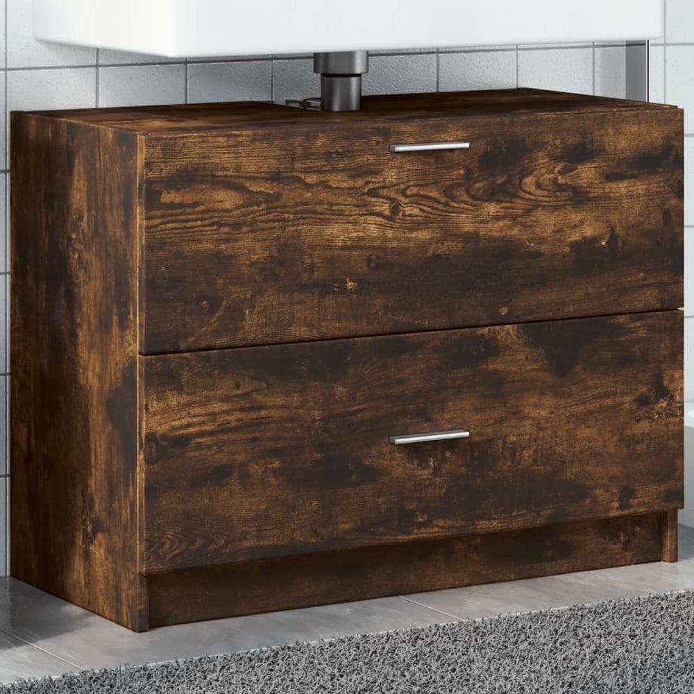 Waschbeckenunterschrank Räuchereiche 78x37x59 cm