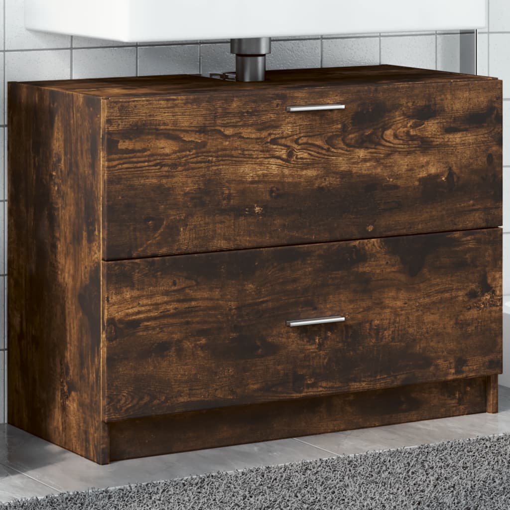 Waschbeckenunterschrank Räuchereiche 78x37x59 cm