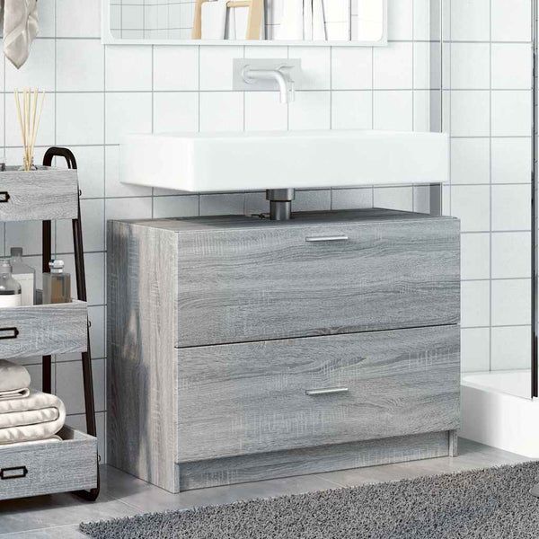 Waschbeckenunterschrank Grau Sonoma 78x37x59 cm