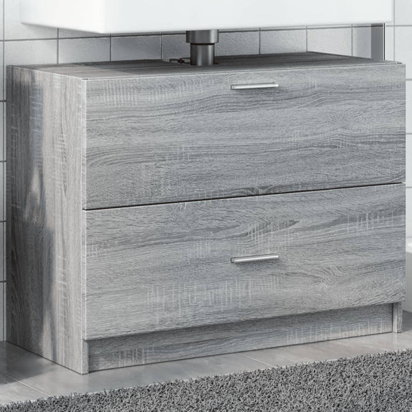 Waschbeckenunterschrank Grau Sonoma 78x37x59 cm
