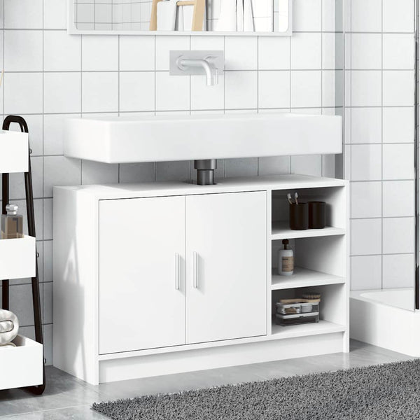 Waschbeckenunterschrank Weiß 90 cm