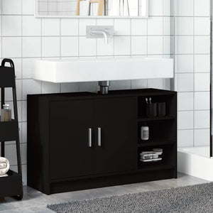 Schwarzer Waschbeckenunterschrank 90 cm