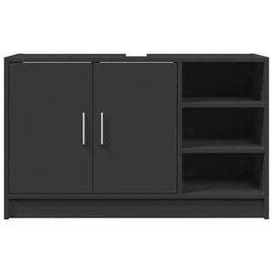Schwarzer Waschbeckenunterschrank 90 cm