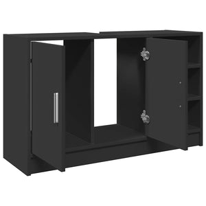 Schwarzer Waschbeckenunterschrank 90 cm