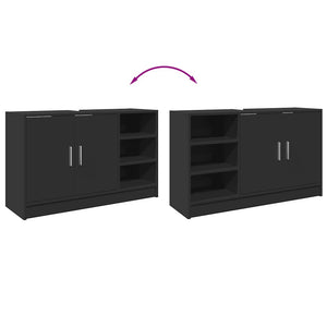 Schwarzer Waschbeckenunterschrank 90 cm