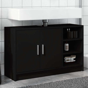Schwarzer Waschbeckenunterschrank 90 cm